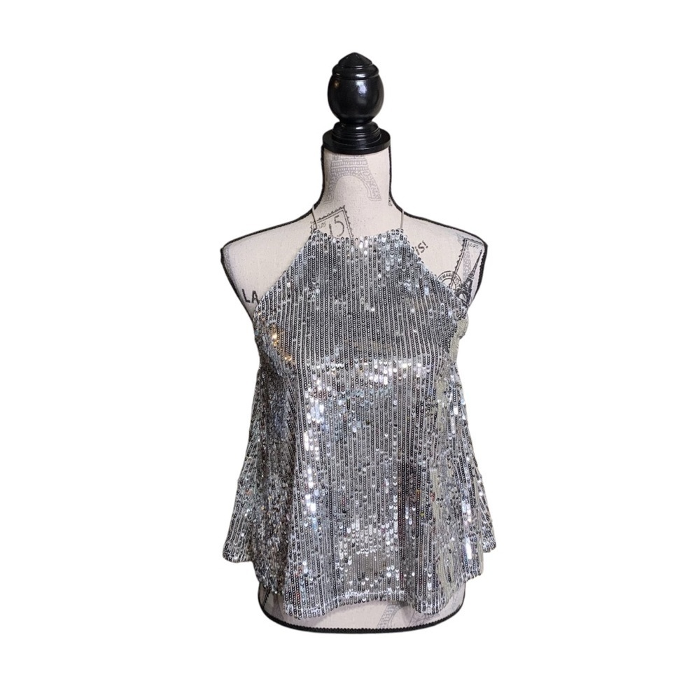 Zara XS Sequence Halter Neck Csmi Top